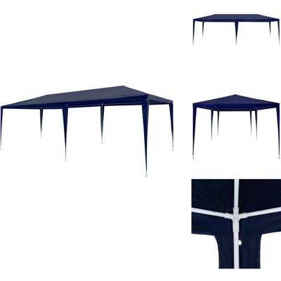 Partyzelt 3x6 m pe Blau - Pavillon - Gartenpavillon - Partyzelt - Sonnensegel - Außengarten Image