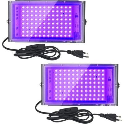 Stück 100 W UV-LED-Schwarzlicht, IP65 wasserdicht, Ultraviolette LED-Lampe, Effektbeleuchtung für Image