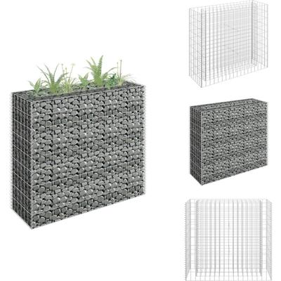 Gabionen-Hochbeet Verzinkter Stahl 90×30×90 cm - Gabionen-Hochbeet - Steinkorb - Blumenkübel Image