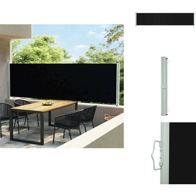 Vidaxl - Ausziehbare Seitenmarkise 140x600 cm Schwarz - Sonnensegel - Gartensonnenblende Image