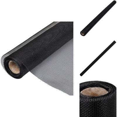 Vidaxl - Fiberglas Mesh-Rolle Insektenschutzgitter Tür/Fenster 100 x 500 cm schwarz Image
