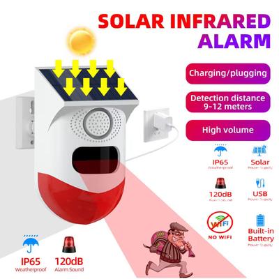 Tonchean - Solarbetriebener Infrarot-Ton- und Lichtalarm mit Induktionsfunktion für den Image