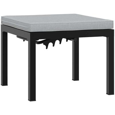 Gartenhocker mit Kissen Schwarz Pulverbeschichteter Stahl Vidaxl Image