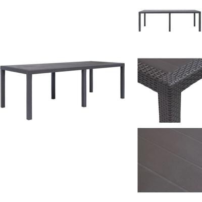 Vidaxl - Gartentisch Braun 220x90x72 cm Kunststoff Rattan-Optik - Gartentisch - Esstisch - Rattan Image