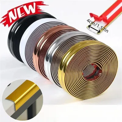 1 Rolle 39,37 Zoll/78,74 Zoll PVC selbstklebendes Zierband Gold Hintergrund Wand Innenecke Dekorstreifen Möbel Tischkante Image