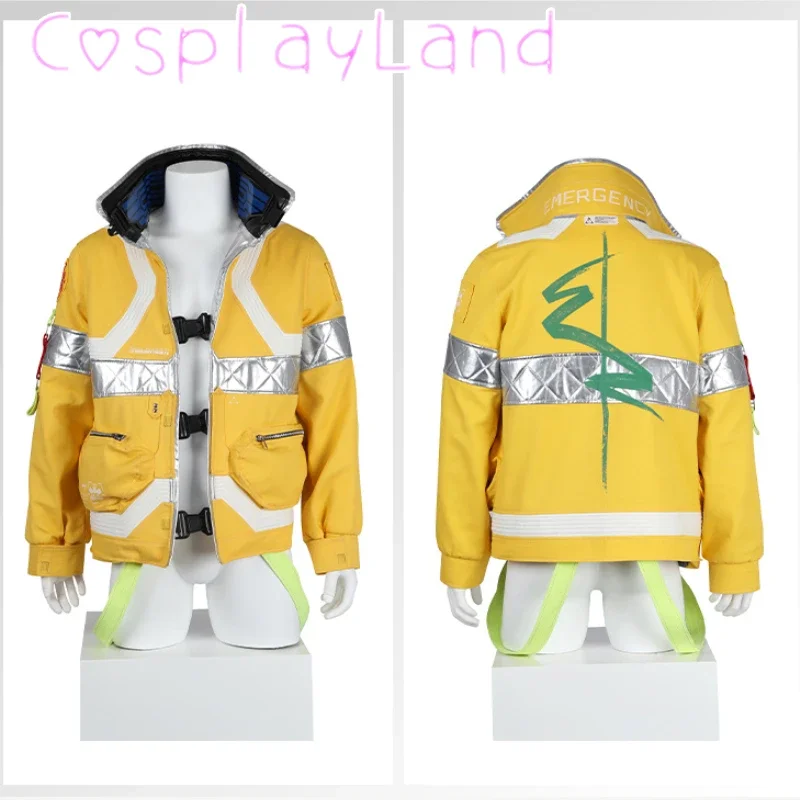 Gelbes David Cosplay Kostüm Punk 2077 Cosplay Mantel Jacke für Männer Benutzerdefinierte Größe Halloween Karneval Kostüm Comic Con Cos Rollenspiel