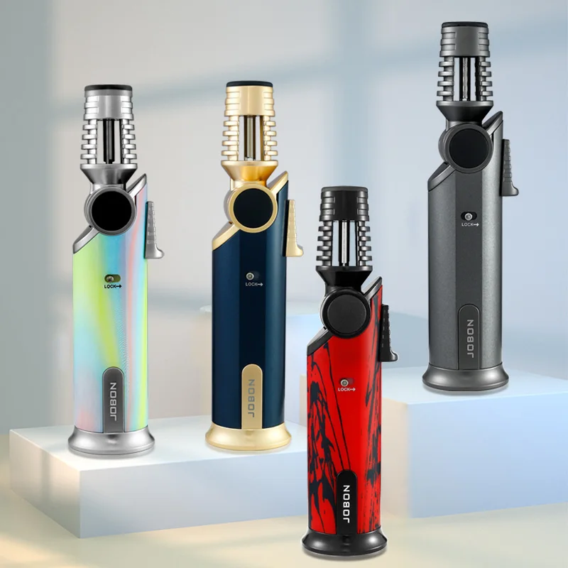 JOBON Strong Blue Flame Feuerzeug 360° ° Aufblasbare Feuerzeuge mit umgekehrter Zündung, drehbarer Düse, Sicherheitsschloss-Design Image