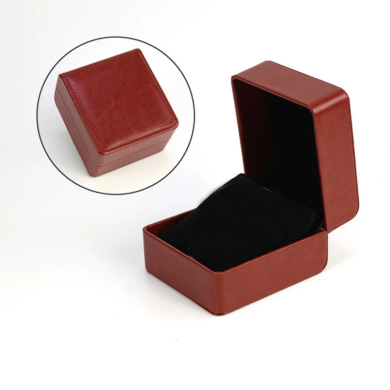 Braune Einzel uhr Geschenk box mit Kissen Pu Leder Armbanduhr Vitrine Veranstalter für Männer/Frauen Uhr Aufbewahrung Geschenk box