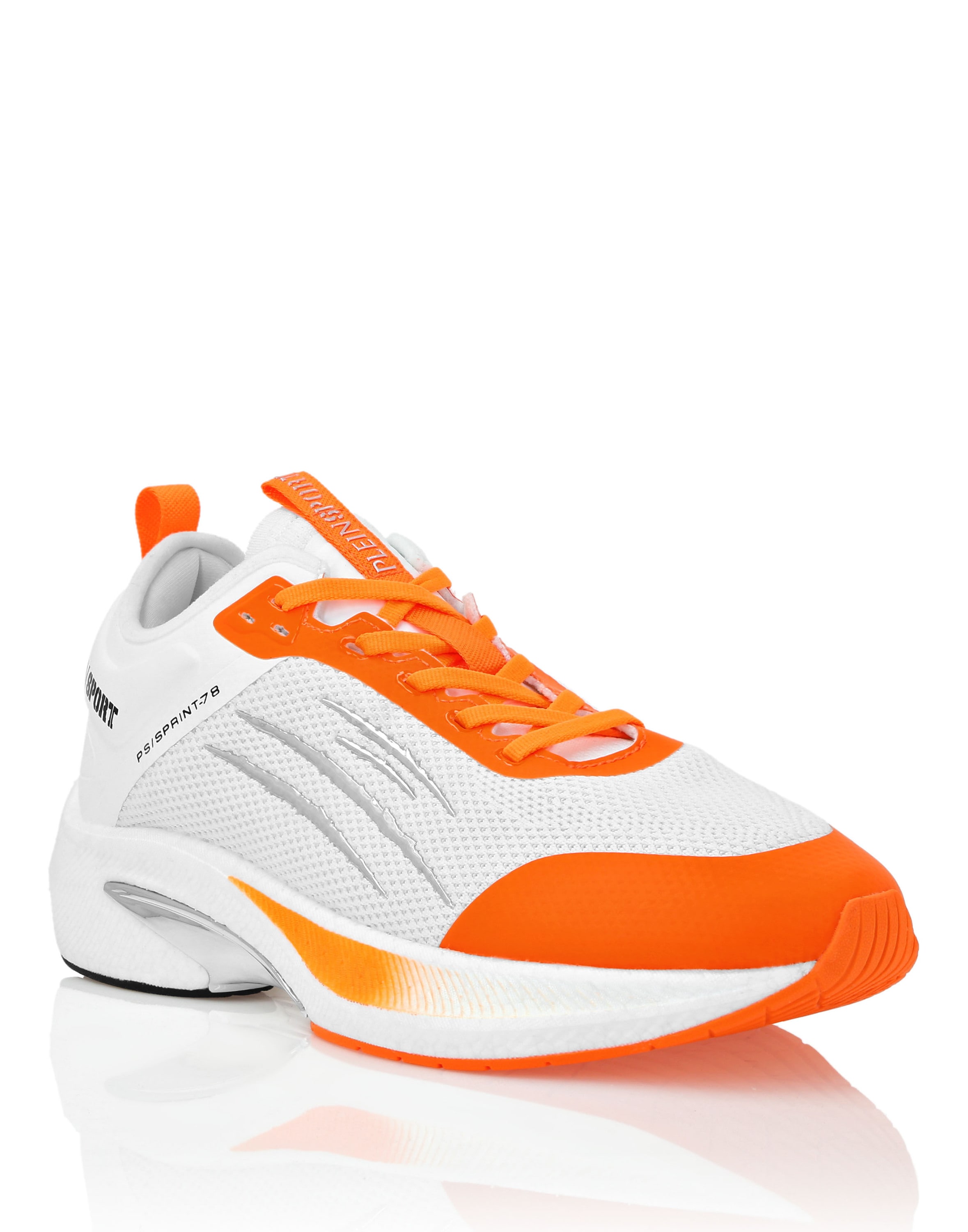 Sneaker PLEIN SPORT "Läufer", Gr. 37, Normalschaft, orange (0186, weiß, orangefluo), Schuhe