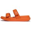 Pantolette FITFLOP "F-MODE GO", Damen, Gr. 37, orange, Lederimitat, unifarben, casual, Schuhe, Plateausandale mit dämpfender MICROWOBBLEBOARD Technologie