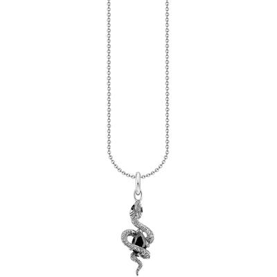 Kette mit Anhänger THOMAS SABO "Tempting Romance Kette silber - Schlangen-Design, KE2300-691-11-L45v" Gr. 45, silber (silberfarben, schwarz), Halsketten, Damen, 45, Silber 925 (Sterlingsilber), mit Zirkonia (synth.) Image