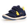 Sneaker NATURINO "GO VL", Kinder, Gr. 28, blau (navy, gelb), Veloursleder, Nylon, kontrastfarbene Details, sportlich, Schuhe, Freizeitschuh mit Farbeinsatz, Größenschablone zum Download