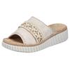 Pantolette RIEKER, Damen, Gr. 40, beige (creme), Lederimitat, klassisch, Schuhe, Sommerschuh, Strandschuh, Urlaubschuh, Hausschuh mit softer Innensohle, Topseller
