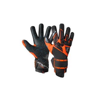 Torwarthandschuhe REUSCH "Attrakt Fusion Carbon 3D", Damen, Gr. 10,5, orange (schwarz, orange), 9% Polyurethan, 4% Polyamid, 26% Polyester, 61% Elastodien, mehrfarbig, sportlich, Handschuhe, mit Evolution Negative Cut Image