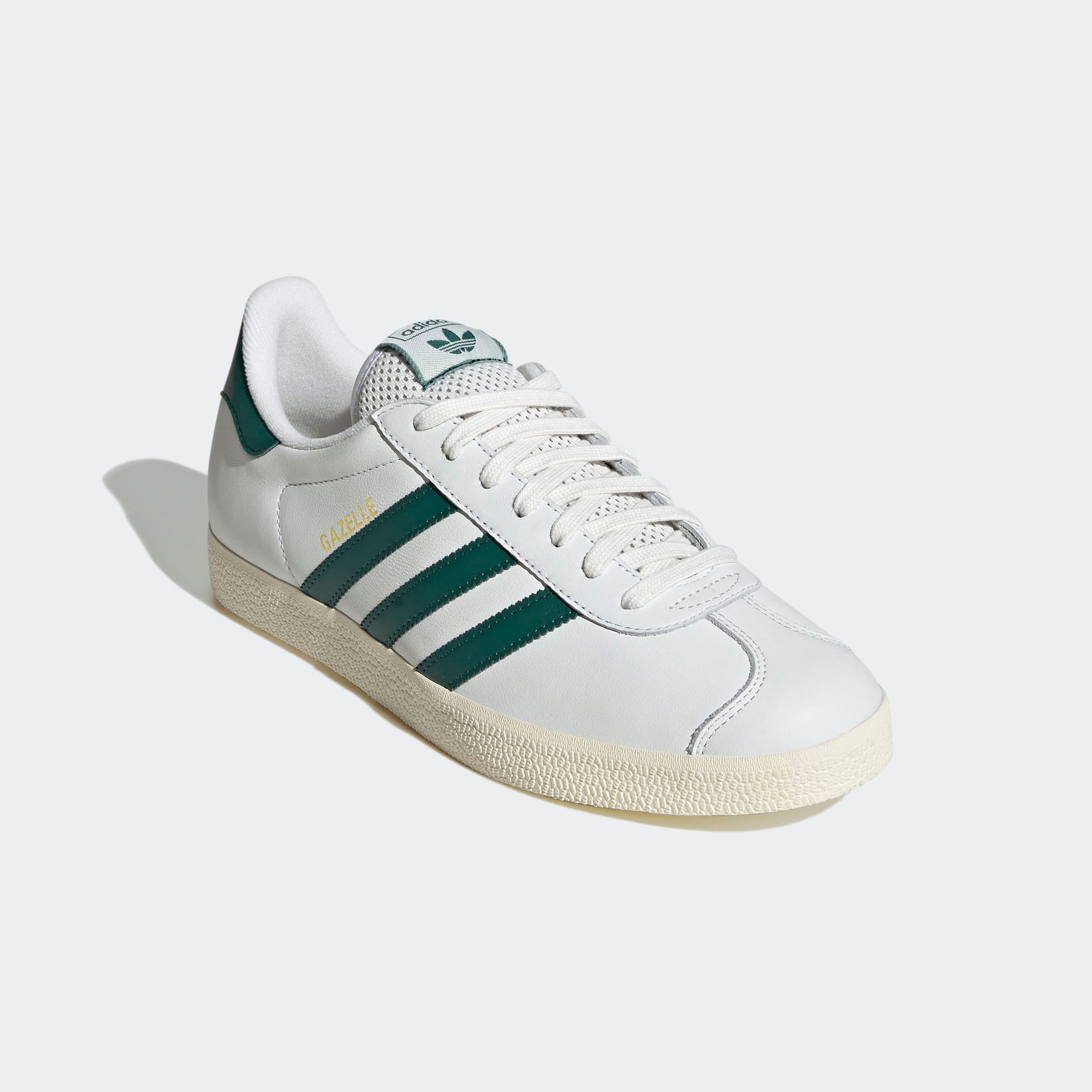 Sneaker ADIDAS ORIGINALS "GAZELLE", Herren, Gr. 38, weiß (core weiß, collegiate grün, cream weiß), Leder, Synthetik, Schuhe Sneaker