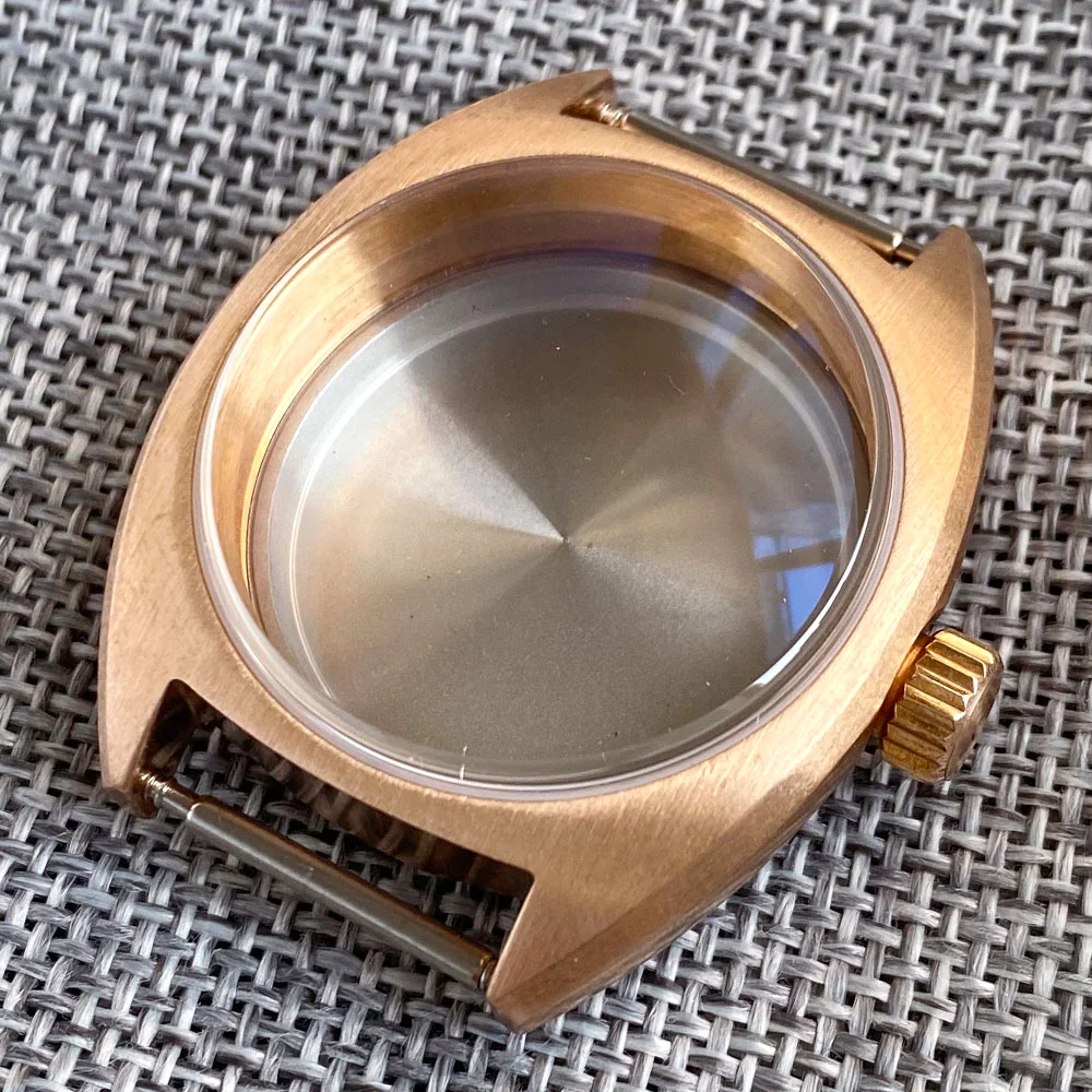 Massives CUSN8 Echtbronze 36 mm Taucher-Automatikuhrengehäuse 20 ATM wasserdichtes AR-Saphirglas passend für NH35 NH36 NH34 ETA 2824 PT5000 Image