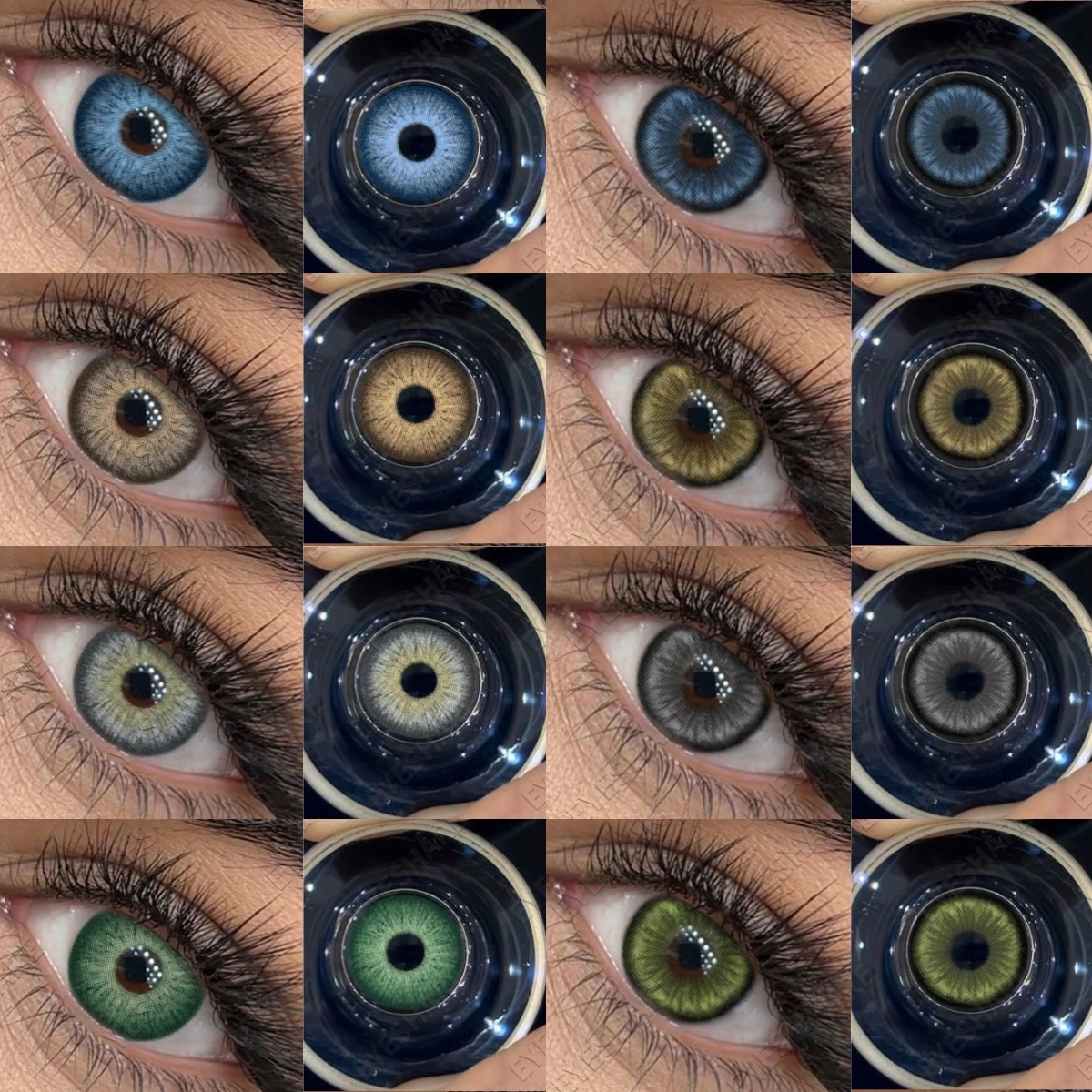 EYESHARE 1 Paar SAHARA Farbkontaktlinsen für Augen, braune Linsen, farbige Linsen, jährliche Schönheit, graue Augenkontaktlinsen Image