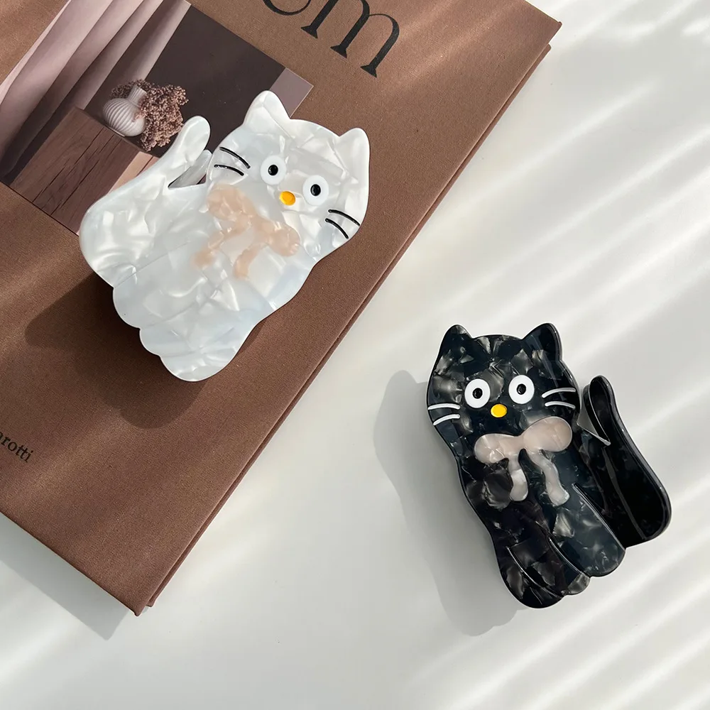 1 Stück koreanische Version des neuen süßen und süßen Hai-Clips mit Schmetterlingsbogen, Kätzchen-Haarknoten, Haargreifer-Accessoires für Frauen Image