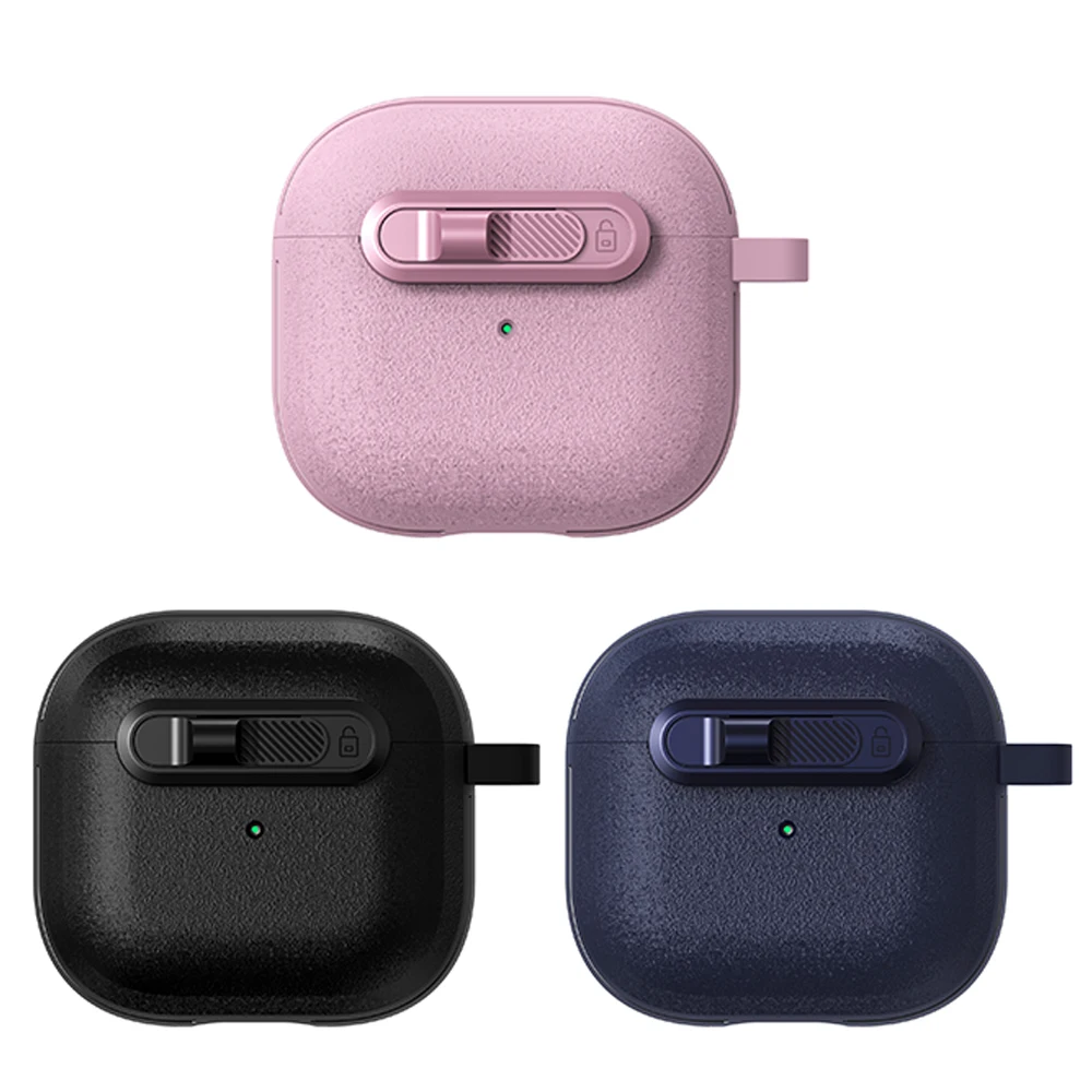 Mattierte Kopfhörerhülle für Apple Airpods 4 3 Pro 2 1 Pro2, kabellose Headset-Abdeckung, magnetische horizontale Schlosshüllen, Schutzhüllen Image