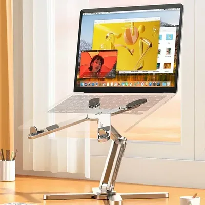 Laptop Stand with 360 Rotating Base Computer Notebook Laptop Riser Metal Holder for Desk