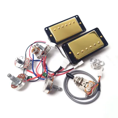 Guitar Alnico 2 Humbucker Pickups HH with 2V2T Wiring Harness and 2C Quick-connect Terminals Set for