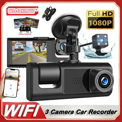 3 Channel Car DVR WIFI 1080P 3Lens Inside Vehicle Dash Cam Camera DVR Recorder Video Recorder