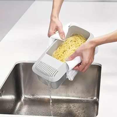 Noodles Pasta Cooker With Strainer Microwave Eco-Friendly Plastic Spaghetti Vegetable Steamer