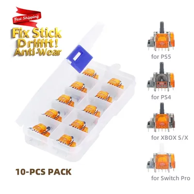 10PCS Anti-Drift Joystick for PS5/PS4/Xbox Series X S/Switch Pro Controller, TMR Sensor thumbstick