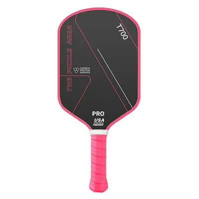 T700 Pickleball Paddle Carbon Fiber Surface USAPA Approved Carbon Fibre cold Pressed Racket Pink Red