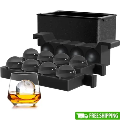 Clear Ice Ball Maker 2 Inch Sphere Tray Whiskey Cocktails Slow Melting Ice Cubes Perfect Parties