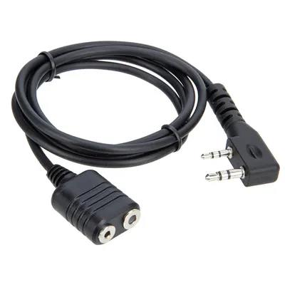 2Pin K-Type Headset Connector Plug to 3.5mm Speaker Interface Audio Conversion Cable for Baofeng