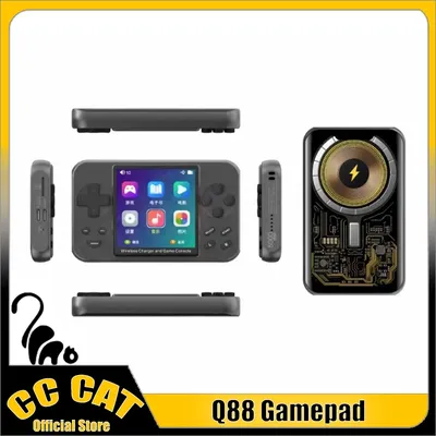 Q88 Handheld Game Console Retro Gamepad Support Magnetic Wireless Charging Function Charging Bunk