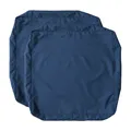 Ensemble deux pièces/quatre pièces, housse de coussin de cour 24 x 24 pouces, housse de coussin de chaise extérieure imperméable bleu marine, adaptée au canapé d'extérieur, une chaise en rotin,