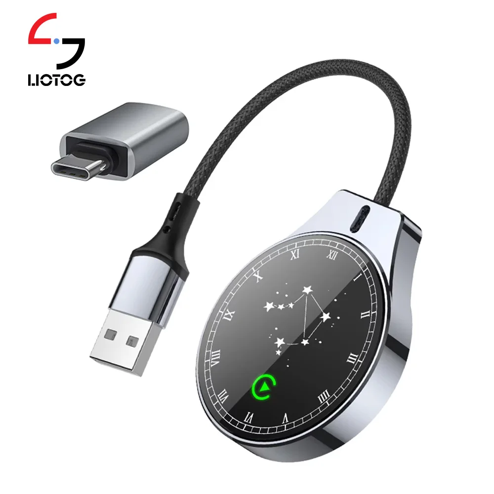 Nuovo mini adattatore Android Auto wireless Carplay 2 in 1 Connessione 5G/Wifi per iPhone/telefono cellulare Android cablato a wireless