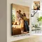 Poster fotografico personalizzato da 1 pezzo con poster senza cornice con cornice in legno DlY, stampa personalizzata della tua foto su tela, regalo per famiglia, amante, animale domestico