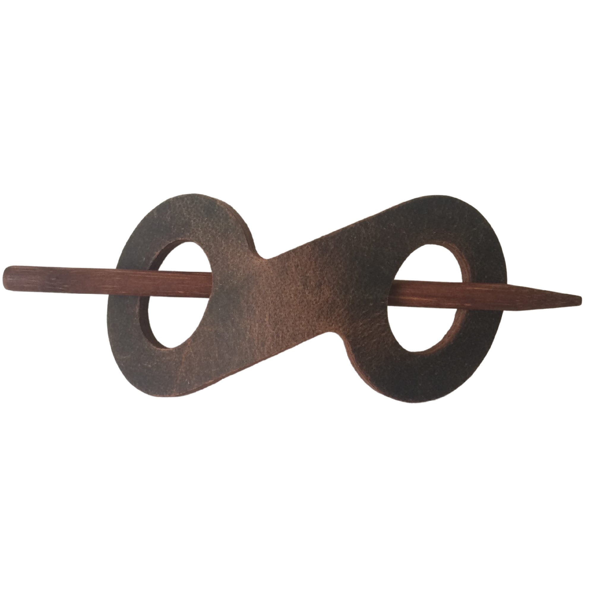 Infinity Leather Stick Barrette - Perno capelli in pelle - Scivolo capelli in pelle - Accessorio capelli hippie - Perno per capelli in pelle marrone c