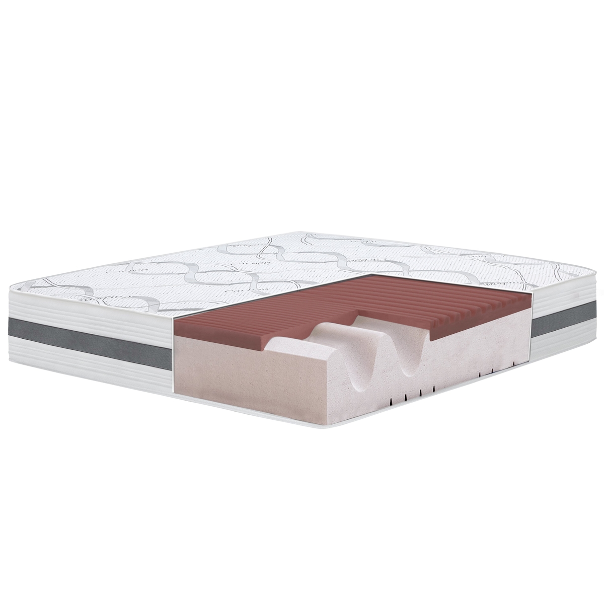 THE WHITE STONE Einzelne Matratze 85x195 Memory Foam Premium Quality, Antibakteriell, Anti-Milben, Anti-Allergie.| Höhe 27 cm | Made in Italy Image