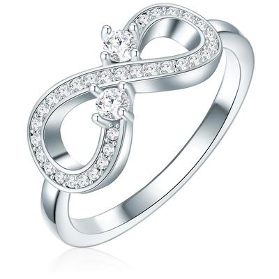 Lulu & Jane - Ring Metall-Legierung verziert mit Kristallen von Swarovski® in Silber Ringe 1 ct Damen Image