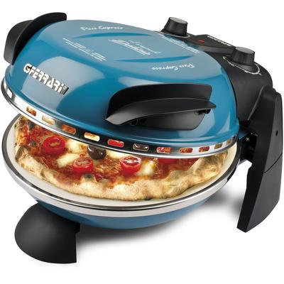 G3FERRARI Pizzaofen "G3Ferrari Delizia G1000604 blau", blau, B:34,5cm H:21cm T:33cm, Pizzaöfen, bis 400 C mit feuerfestem Naturstein / Pizza und Fladen uvm. in 3 Min