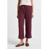Stoffhose STREET ONE, Damen, Gr. 32, Länge 26, rot (schwarz cherry rot), Web, 100% Baumwolle, unifarben, casual, loose fit wadenlang, Hosen, High Waist