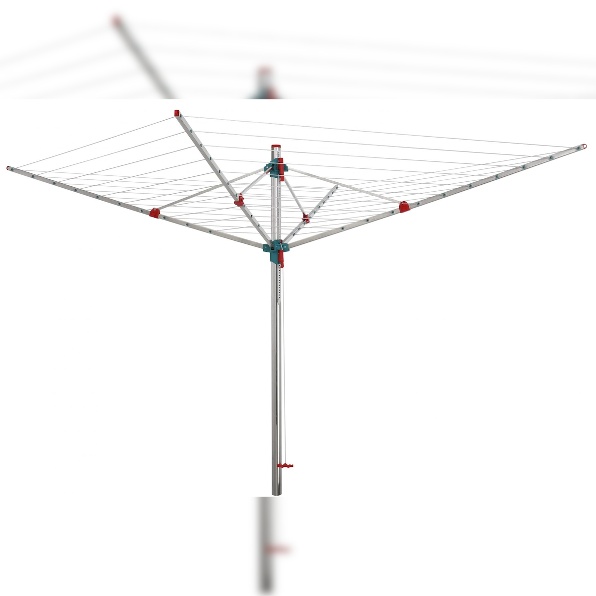 BERLINLODGE Wäschespinne Vento 12 windsichere Halter Aluminium Hx⌀ 170x300cm Höhenverstellbar Zum Eindrehen Wäscheständer Wäscheleine Wäschetrockner Image