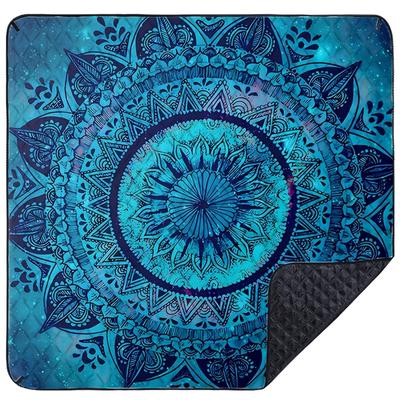TEMU 1pc Ethnic Floral Outdoor Mat, Technically Foldable Camping Grass Mat With Tear-resistant Bottom, Sand, Machine Washable And Reusable, Odorless, Suitable For Family Gatherings Image