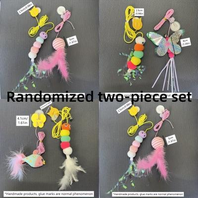TEMU Two-pack Random Style Suction Cup Cat Teaser Stick To Hold Let The Cats Themselves Easily Installed With Suction Cup Design Fixed On Doors, Glass And Other Smooth Surfaces Image