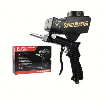 TEMU Gravity-fed Sandblasting , Pneumatic Sandblasting , Adjustable Sandblasting , 70 To 150 Psi, Compact Sandblasting , Sandblasting For Rust Removal, Portable, Box Packaging. Image