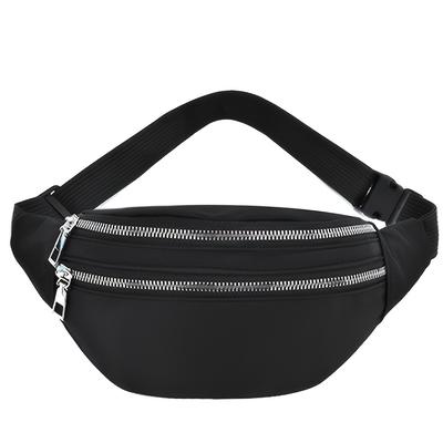 TEMU 1pc Nylon Fanny Pack Chest Bag, , Lightweight Crossbody With Tassel, Zipper Closure, Polyester Lining, No , Shoulder Strap Included Image