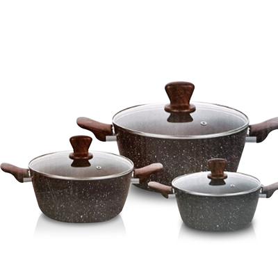TEMU Wooden Mango 6 Sets Of Pots, Thermal Pot With Wooden Mango Image