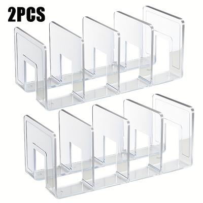 TEMU Set Of 2 Bag Organizers, Transparent 4-compartment Bag Storage, Suitable For Organizing Handbags, Ties, And Scarves, With Shelf Dividers For Storage. Image