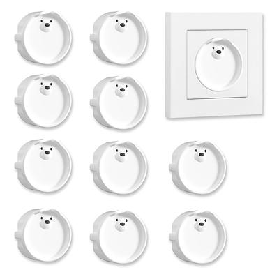 TEMU 10pcs Of Bear Shaped European Standard Sockets, Anti-electric Shock Socket Protection Cover, Decorative Cover, And Dust Cover. Image