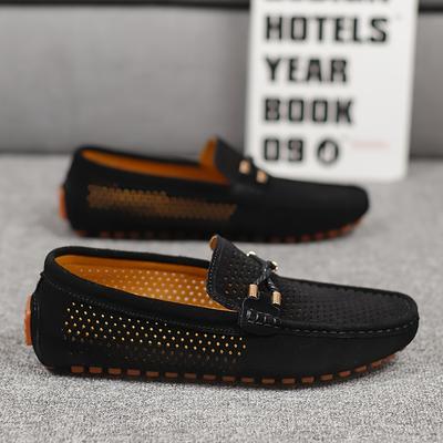 TEMU Men's Casual Slip-on Loafers - Breathable Mesh Upper, Non-slip Rubber Sole, Lightweight & Comfortable For Casual Attire, Vacation, And Outdoor Activities Image