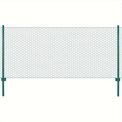 TEMU Mesh Fence With Steel Posts, 25 X 0.5cm - Hexagonal Pattern, Metal Construction For Garden, Poultry Coop & Outdoor Enclosures, Chicken Coop Accessories Image